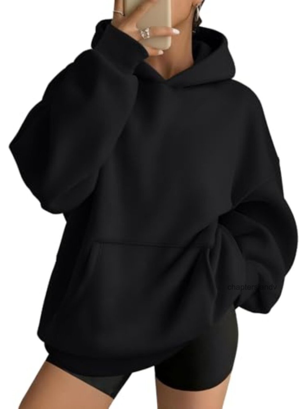 Oversized Hoodie Pullover Sweatshirt Polyester Fall Winter Casual